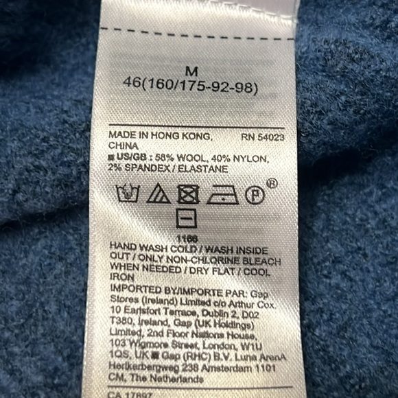 Banana Republic Blue Wool Stretch Blend Turtleneck Sweater Sz M - Picture 5 of 9